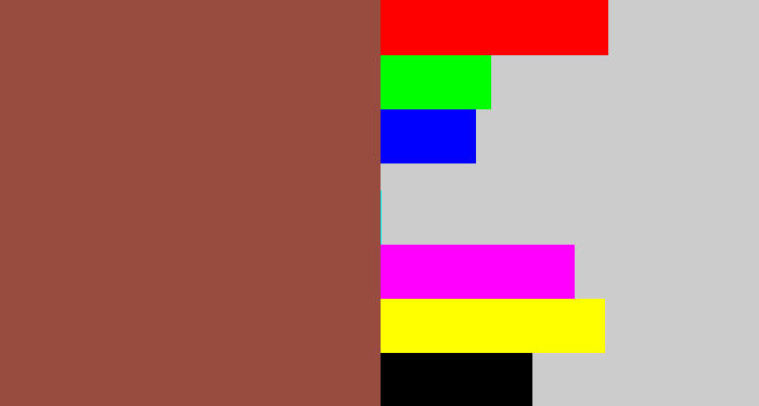 Hex color #984b3f - light maroon