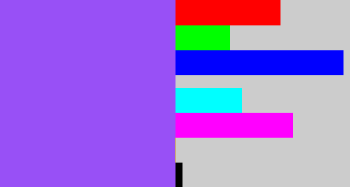 Hex color #9850f6 - lighter purple
