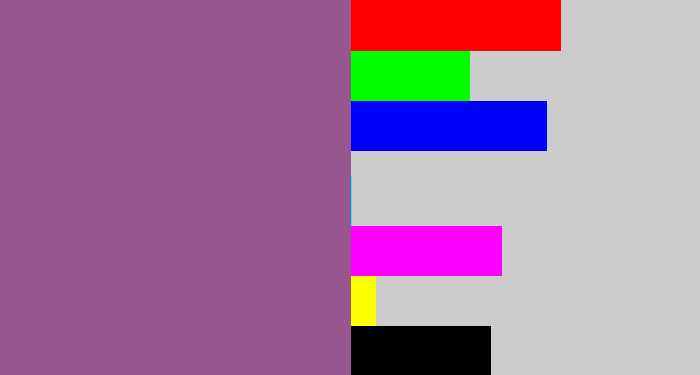 Hex color #98568e - purpleish
