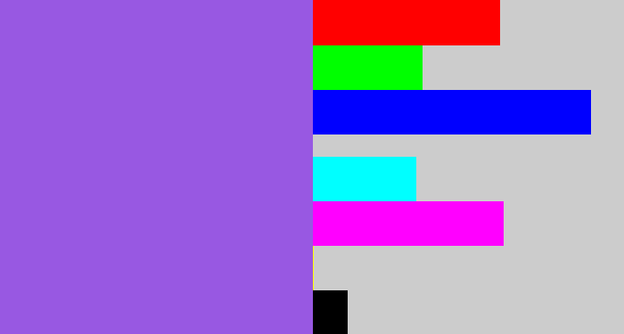 Hex color #9858e2 - lightish purple