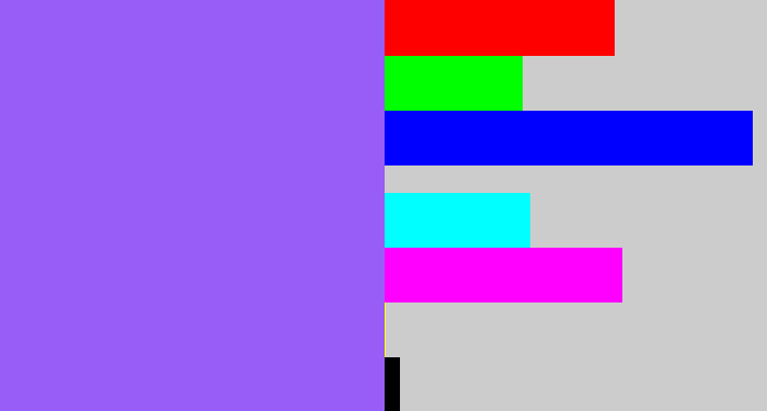 Hex color #985df6 - lighter purple