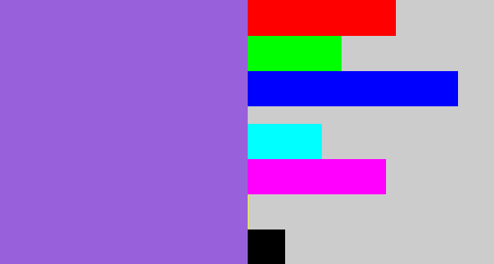 Hex color #9860da - purpley