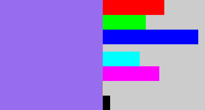 Hex color #986cee - lighter purple
