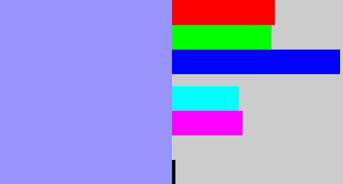 Hex color #9894f9 - periwinkle blue