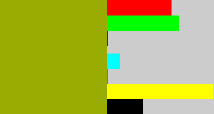 Hex color #98ac01 - barf green