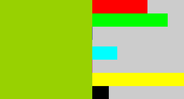 Hex color #98d101 - slime green