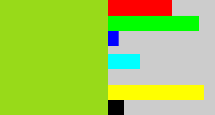 Hex color #98da19 - yellowish green