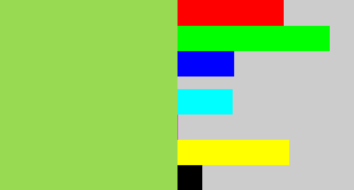 Hex color #98db52 - kiwi green