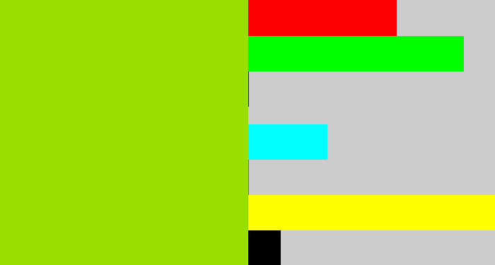 Hex color #98de01 - slime green