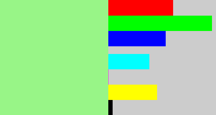 Hex color #98f587 - light green