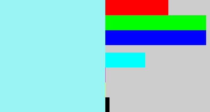 Hex color #98f5f4 - robin's egg blue