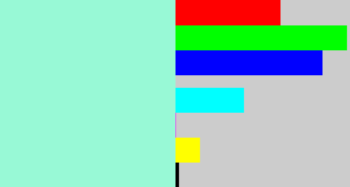 Hex color #98f9d6 - pale turquoise