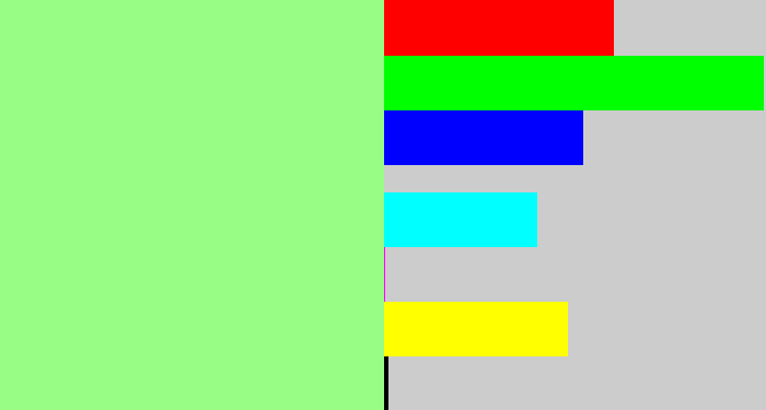 Hex color #98fd84 - light green