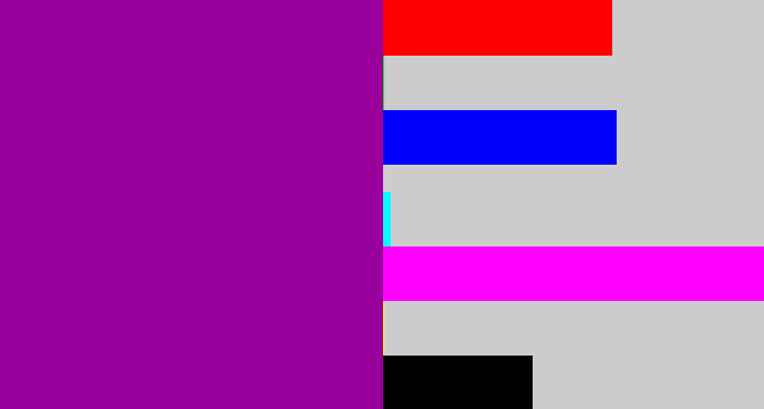 Hex color #99009c - barney purple