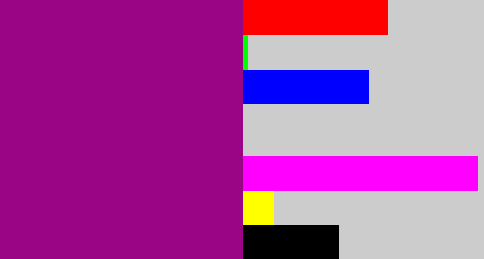 Hex color #990585 - barney purple