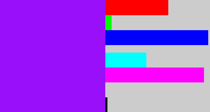 Hex color #990ffa - vivid purple