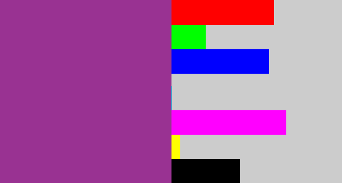 Hex color #993292 - warm purple