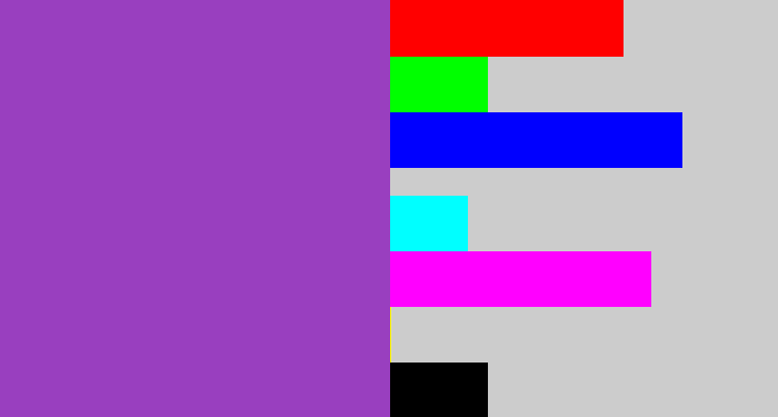 Hex color #993fbf - purply