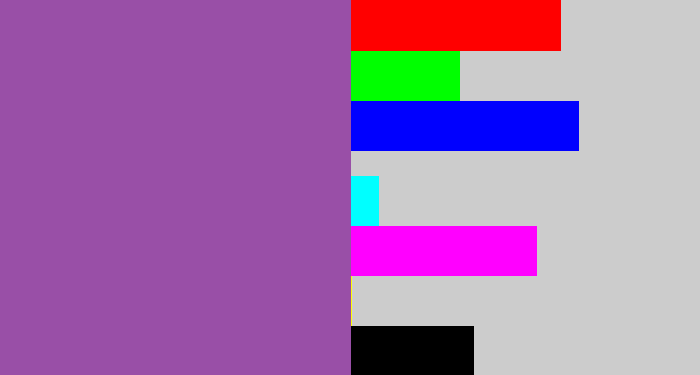 Hex color #994fa7 - medium purple