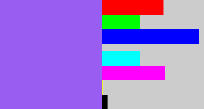 Hex color #995ef1 - lighter purple