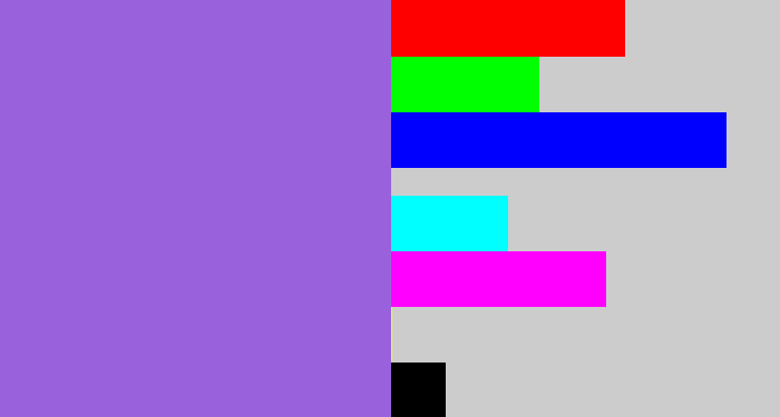 Hex color #9962dc - lightish purple