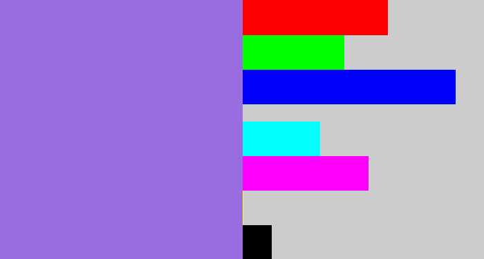 Hex color #996ce0 - purpley
