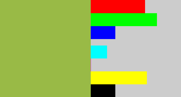 Hex color #99ba46 - booger