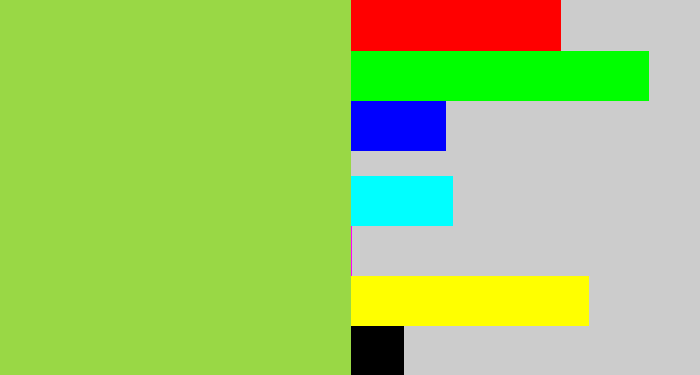 Hex color #99d845 - kiwi green