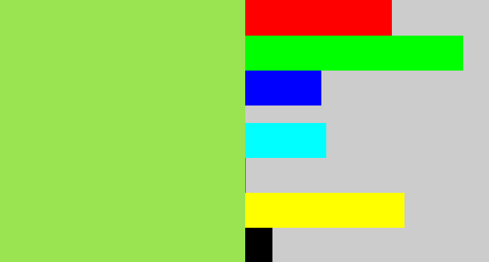 Hex color #99e450 - kiwi