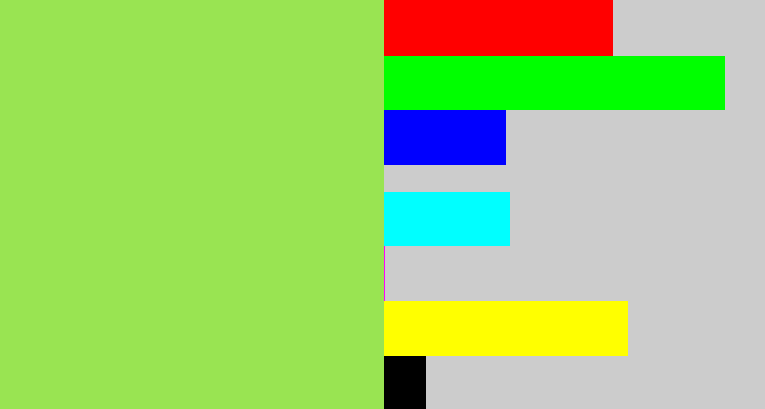 Hex color #99e452 - kiwi