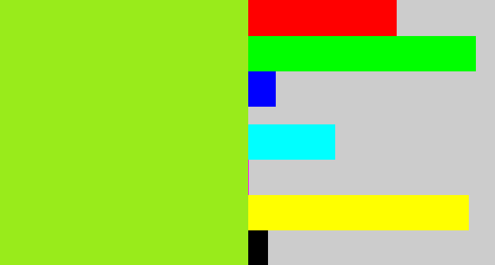 Hex color #99eb1b - yellowish green