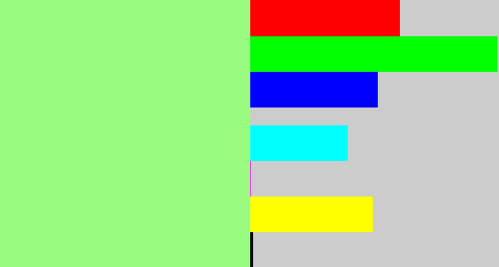 Hex color #99fc81 - light green