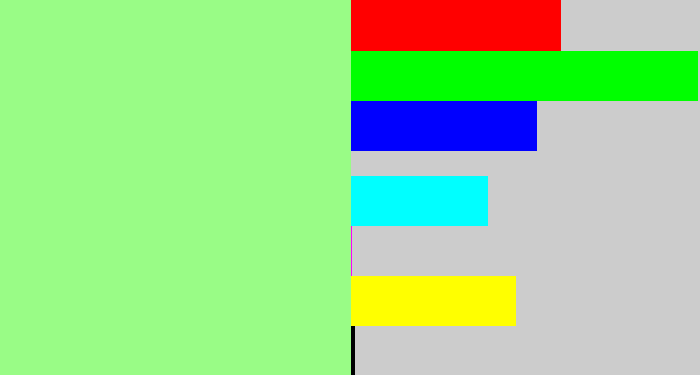 Hex color #99fc86 - light green