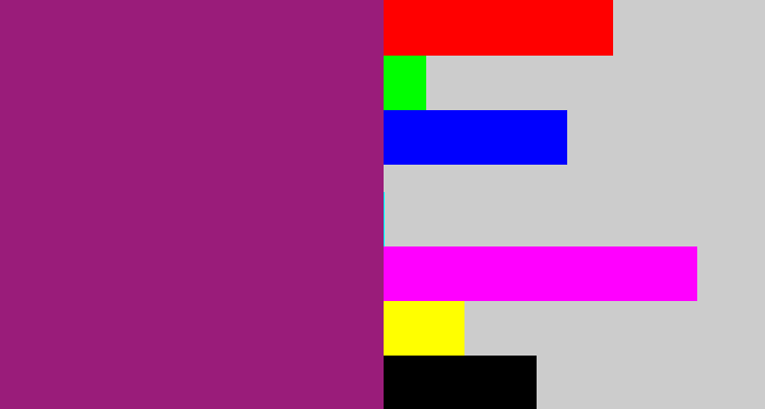 Hex color #9a1c7a - warm purple