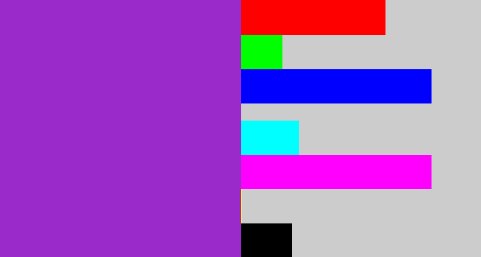Hex color #9a2bca - barney