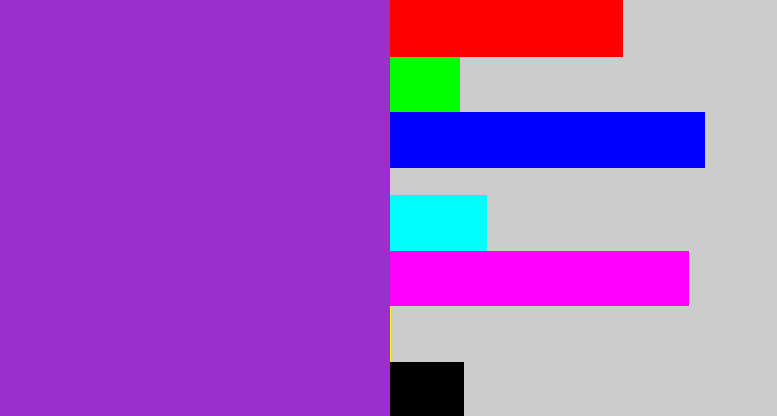 Hex color #9a2fce - purply