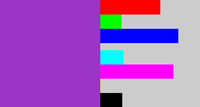Hex color #9a35c7 - purply