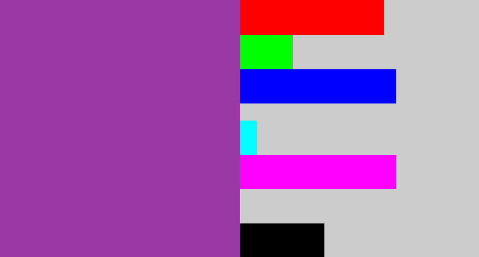Hex color #9a39a5 - medium purple