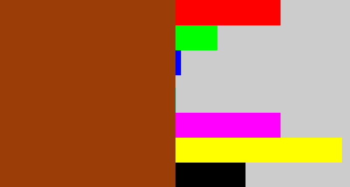 Hex color #9a3d07 - russet