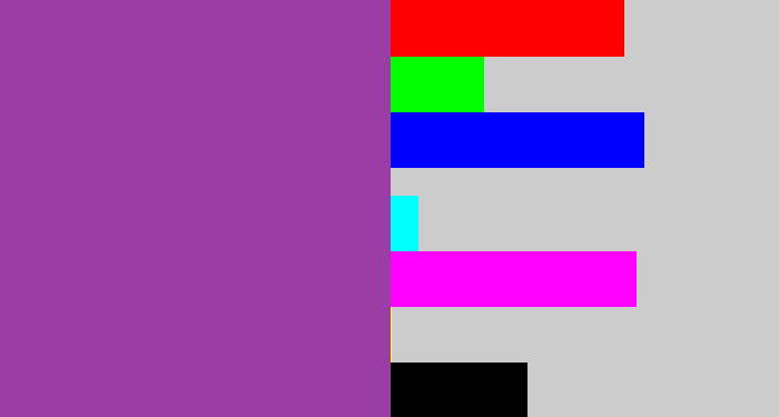 Hex color #9a3da5 - medium purple