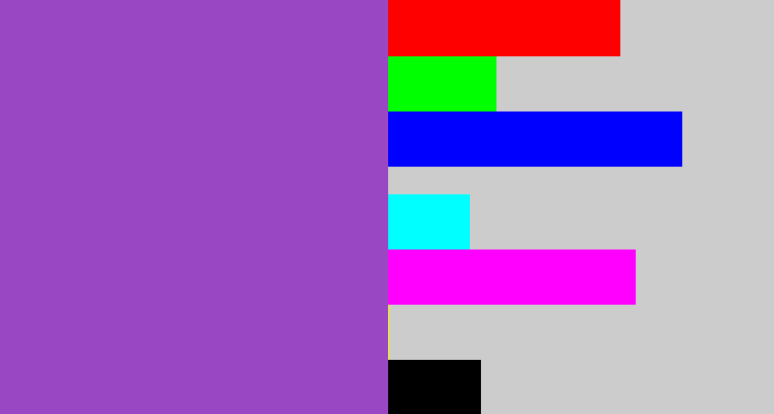 Hex color #9a47c3 - purply
