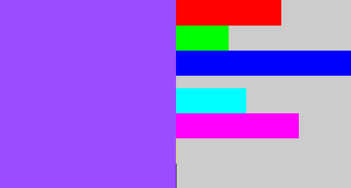 Hex color #9a4dff - lighter purple