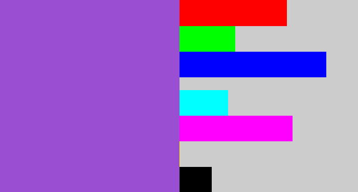 Hex color #9a4ed2 - lightish purple