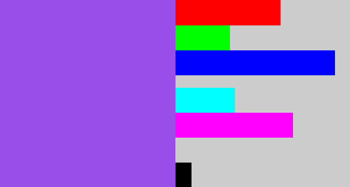 Hex color #9a4ee9 - lightish purple
