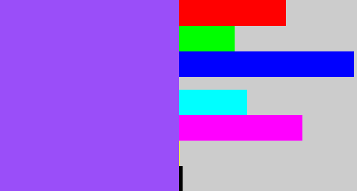 Hex color #9a4ef9 - lighter purple