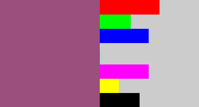 Hex color #9a4f7d - light plum