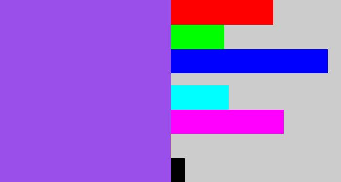 Hex color #9a4fea - lightish purple
