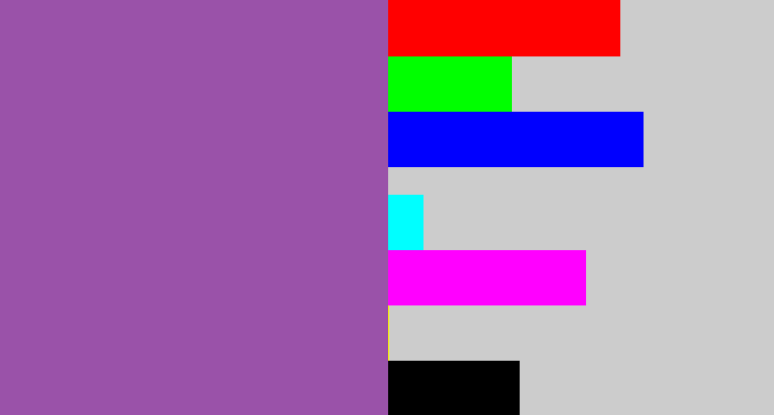 Hex color #9a52a9 - medium purple