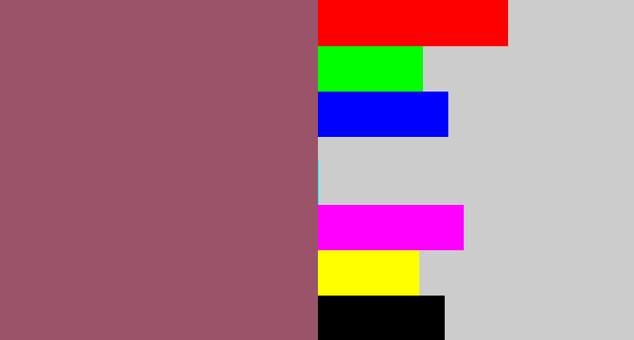 Hex color #9a5369 - dark mauve