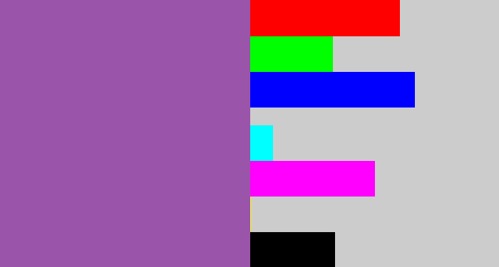 Hex color #9a54a9 - medium purple